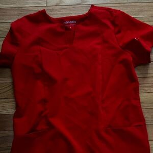 Mandala Red Scrub Top